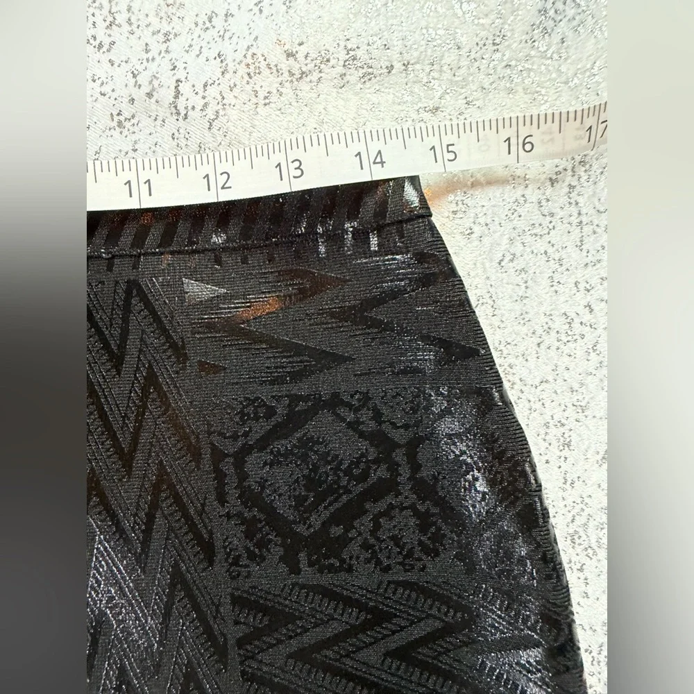Deb Shops Black Jacquard Stretch Pencil Skirt XL